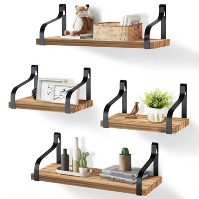  - 4 Rustic Wooden Floating Shelves