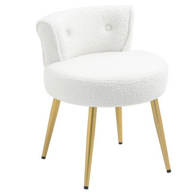  - Fleece Seat Dressing Table Vanity Chair Makeup Stool W/metal Legs
