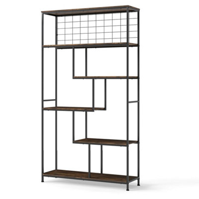  - 6-Tier Industrial Tall Plant Stand Brown