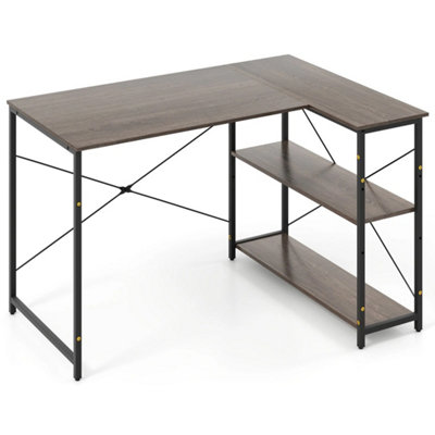  - L-Shaped Reversible Corner Desk Grey