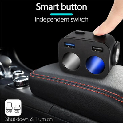 Car Cigarette Lighter Extension Cord Cable Socket Splitter Dual Usb Charger 12V from B&Q