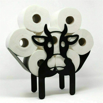 Cow Toilet Roll Holder Animal Bathroom Metal Decorative Free Standing Home Decor from B&Q
