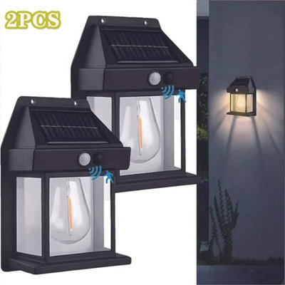  - 2Pcs Pack Led Solar Powered Fence Wall Lights Super Bright Outdoor Security Lamp