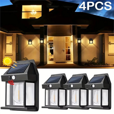  - 4Pack Led Solar Powered Fence Wall Lights Super Bright Outdoor Security Lamp