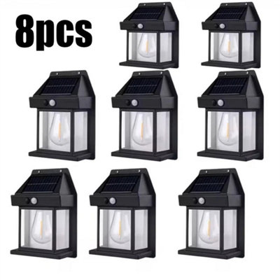  - 8 Pack Led Solar Powered Fence Wall Lights Super Bright Outdoor Security Lamp