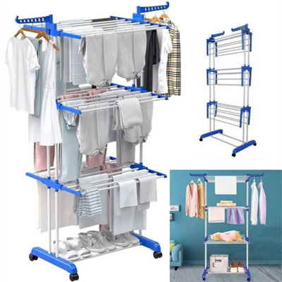 4 Tier Foldable Clothes Airer Rack Indoor Outdoor Dryer Laundry Dry Rail Hanger from B&Q