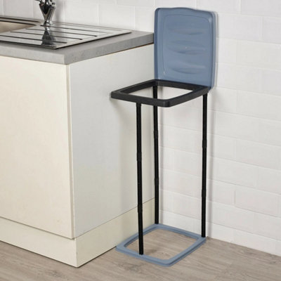  - 60L Collapsible Garbage Bin Bag Holder Stand Plastic Waste Rubbish Sack Recycle Blue