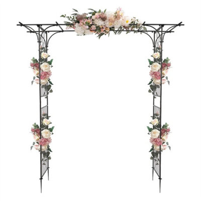  - Outdoor Metal Garden Arch Gothic Arbor Garden Trellis For Climbing Plant Growing