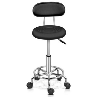 Pu Leather Swivel Adjust Salon Stool Backrest Spa Tattoo Manicure Lift Chair from B&Q