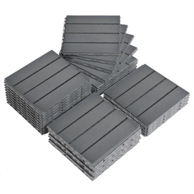  - 27X Plastic Decking Tiles Garden Patio Balcony Interlocking Composite Decking