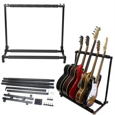 5-Way Multi Guitar Rack Stand Padded For Multiple Electric Acoustic Bass Holder from B&Q