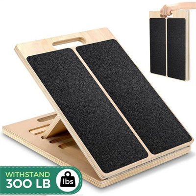 Wooden Slant Board Calf Stretcher Folded For Yoga Workout Calf Incline from B&Q