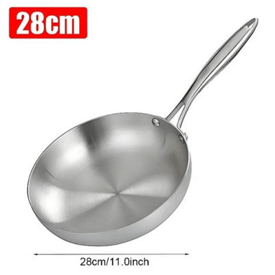 410 Stainless Steel Frying PanNon-Stick Pan Fried Steak Pot Uncoated Kitchen from B&Q