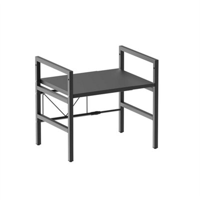 2 Tier Expandable Microwave Oven Rack Stand Storage Kitchen Corner Shelf Hold from B&Q