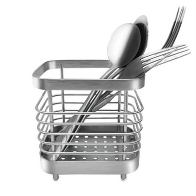 Silver Stainless Steel Cutlery Holder Kitchen Utensil Pot Drainer Caddy Stand Sink Tidy from B&Q