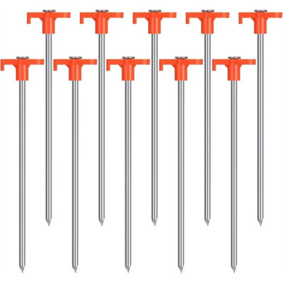 20Pcs Hard Ground 25Cm Rock Pegs Hook Top Camping Tent Uk from B&Q