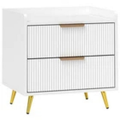 White 2-Drawer Bedside Table For Bedroom from B&Q