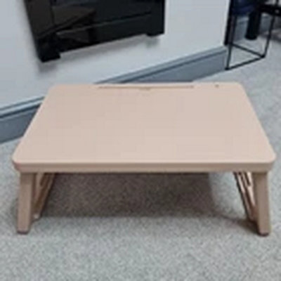 Foldable Laptop Bed Desk Portable Notebook Tray Beige from B&Q