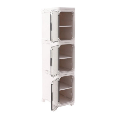  - 3-Tier Narrow Bathroom Cabinet White