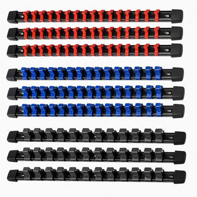 9Pcs Wall Mount Socket Rail Storage Organizer Set from B&Q
