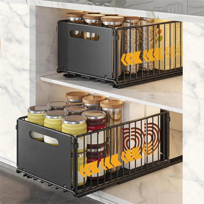  - 2Pcs Under Sink Pull Out Storage Baskets