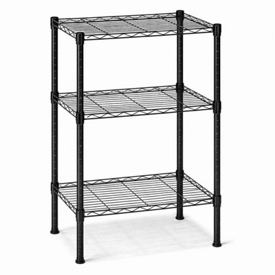 - 3-Tier Black Metal Wire Shelving Unit 60X35X76Cm Heavy Duty