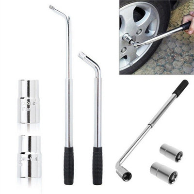 Extendable Telescopic Wheel Brace Wrench 17-23mm Socket Tyre Nut from B&Q