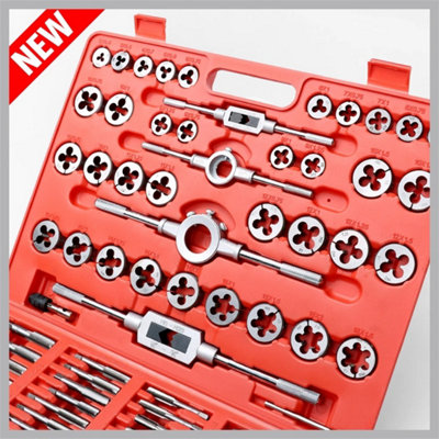 110Pcs Tap & Die Set Metric Tungsten Steel from B&Q