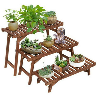 3Pcs Garden Flower Planter Pot Shelf Stand Detachable