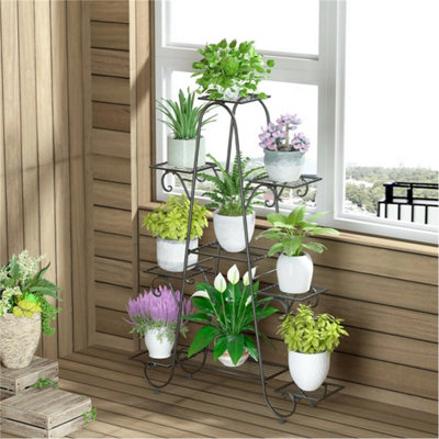  - 9-Tier Metal Plant Stand For Garden Flower Pots