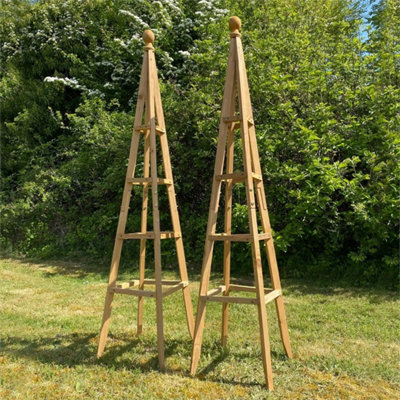 Pack Of 2 Wooden Garden Obelisk 1.5M Pyramid Trellis from B&Q