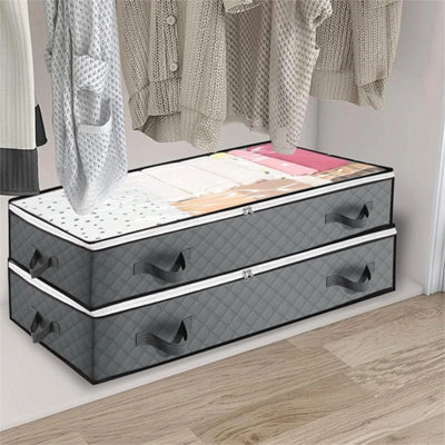 2X  90L Underbed Fabric Storage Bag For Clothes Shoes from B&Q