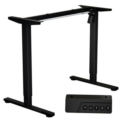 B&Q Electric Standing Desk Frame, Height Adjustable Table Legs Black