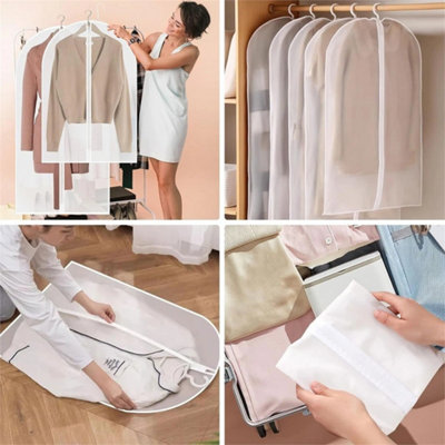 5Pcs 60X120Cm Breathable Garment Bags Zip Suit Coat Dust Cover from B&Q