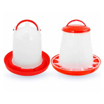6Kg 6L Auto Poultry Feeder Drinker Chicken Hen Food Water Container from B&Q