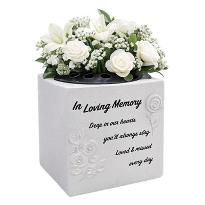 Memorial Grave Vase Pot In Loving Memory Graveside Remembrance from B&Q