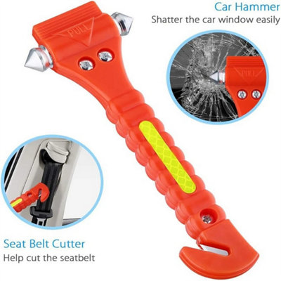 4Pcs Car Emergency Escape Hammer Window Breaker Seatbelt Cutter from B&Q