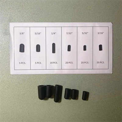 80Pcs Black Rubber Vacuum Cap Assortment Kit 5/32"to 3/8" 6 Sizes from B&Q