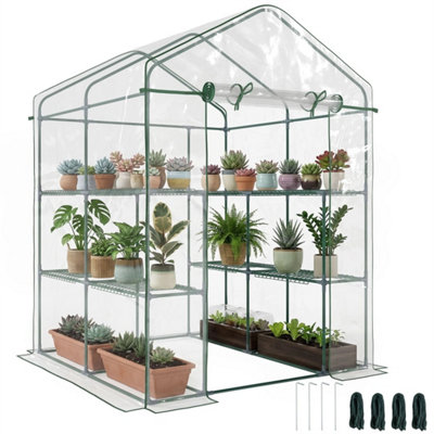  - Walk In Greenhouse Garden Clear Frame Shelves Reinforced Plant Grow