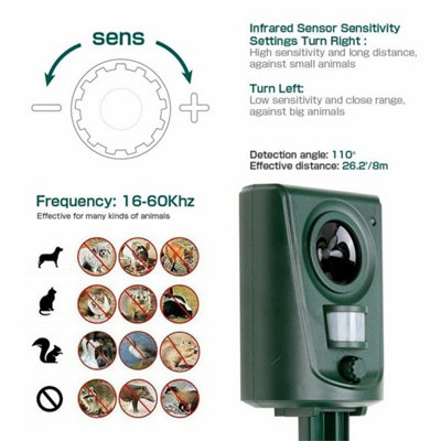 Battery Ultrasonic Garden Deterrent Repeller Animal Bird Cat from B&Q