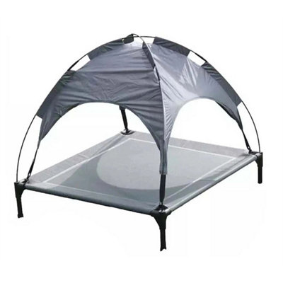 Elevated Washable Dog Bed Trampoline Hammock With Canopy from B&Q