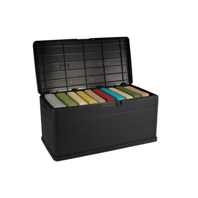 340L Large Garden Storage Box Plastic Outdoor Weatherproof from B&Q