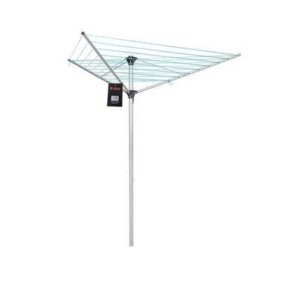  - Rotary Airer 30M Outdoor 3 Arm Clothes Washing Line Dryer Ground Spike & Cover