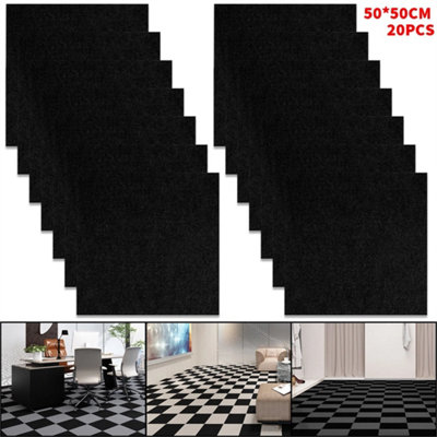  - 20Pcs Carpet Tiles 50X50Cm Non-Slip Flooring Rugs For Home Uk