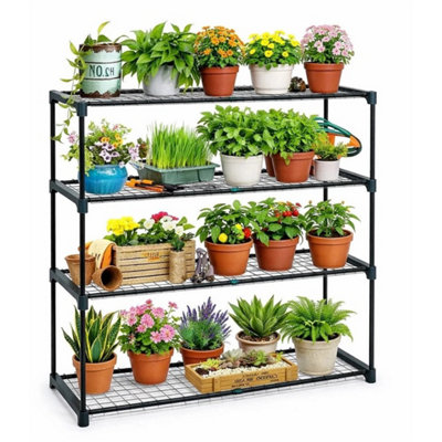 4 Tier Flower Staging Display Shelving Rack For Greenhouse Garden from B&Q