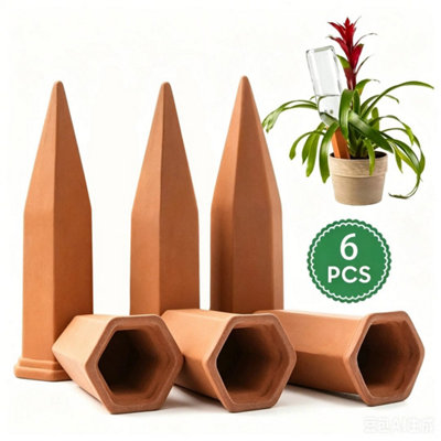  - 6Pcs  Terracotta Plant Watering Stakes Automatic Self-Watering Garden Spikes