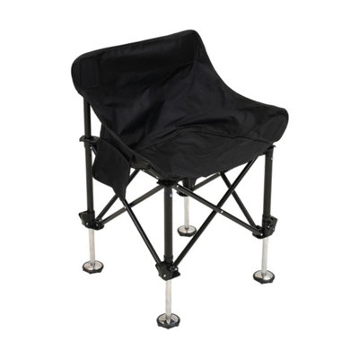  - Black Adjustable Height Folding Camping Chair Portable Outdoor Fishing Picnic Chair