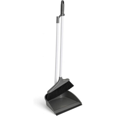 Long Handled Dustpan & Brush SetGrey Upright Broom Set from B&Q