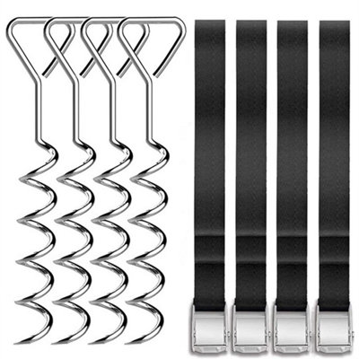 4Pcs Trampoline Anchor KitGround Pegs & Tie Down Straps