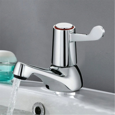 Chrome Basin Taps PairBathroom Hot & Cold Sink Taps from B&Q